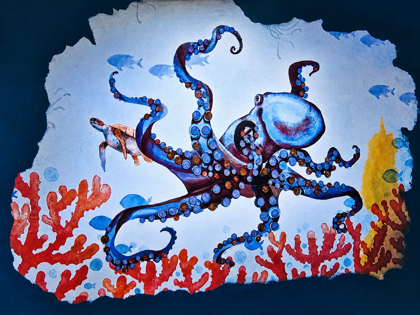 Octopus mural wall